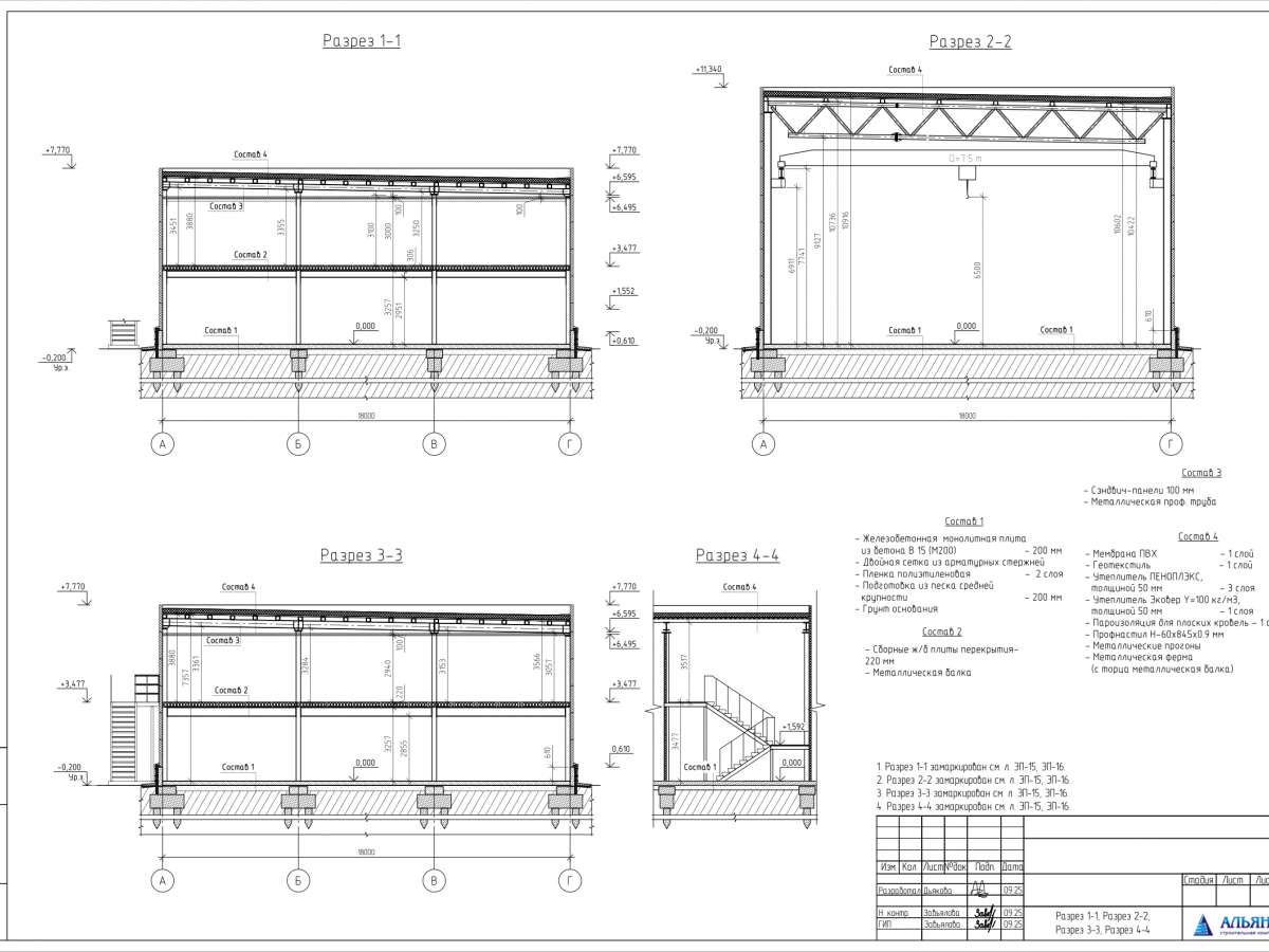 Планировка Производственное здание из сэндвич-панелей  -  фото 9