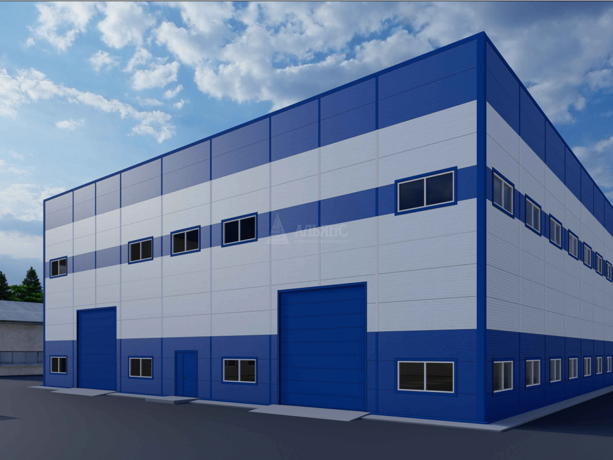 3D визуализация Склад из сэндвич-панелей - фото 2