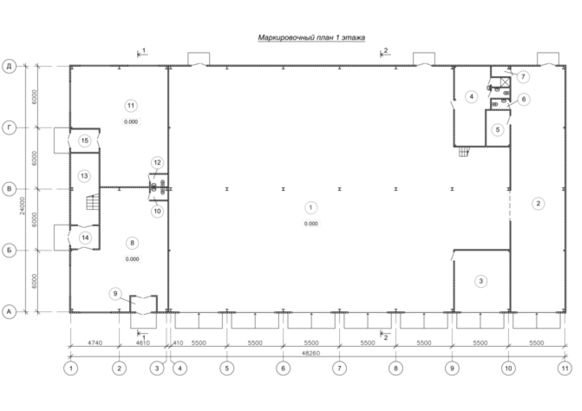 Планировка Здание АБК и СТО для фур -  фото 1