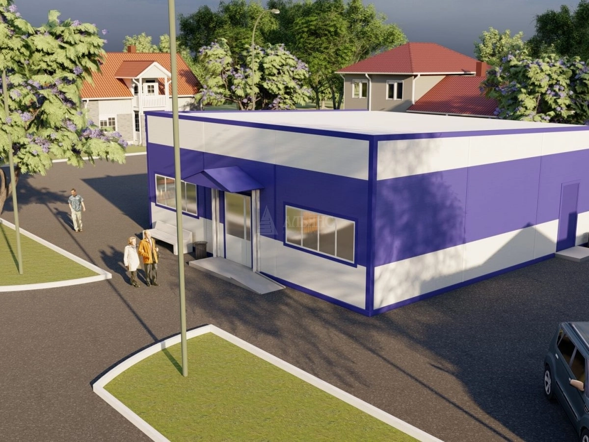 3D визуализация Магазин из сэндвич-панелей - фото 1