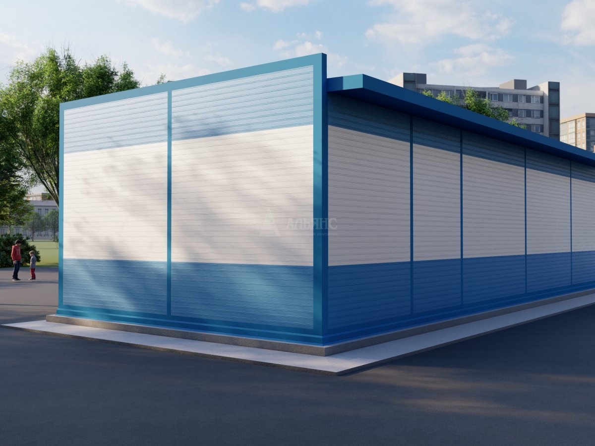 3D визуализация Магазин из сэндвич-панелей - фото 2