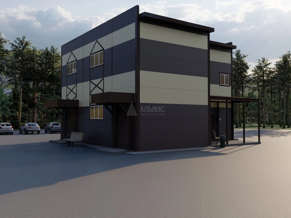 3D визуализация Магазин из сэндвич-панелей - фото 4