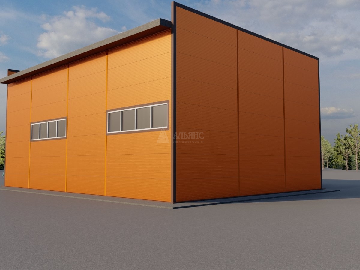3D визуализация Склад-ангар из сэндвич-панелей - фото 4